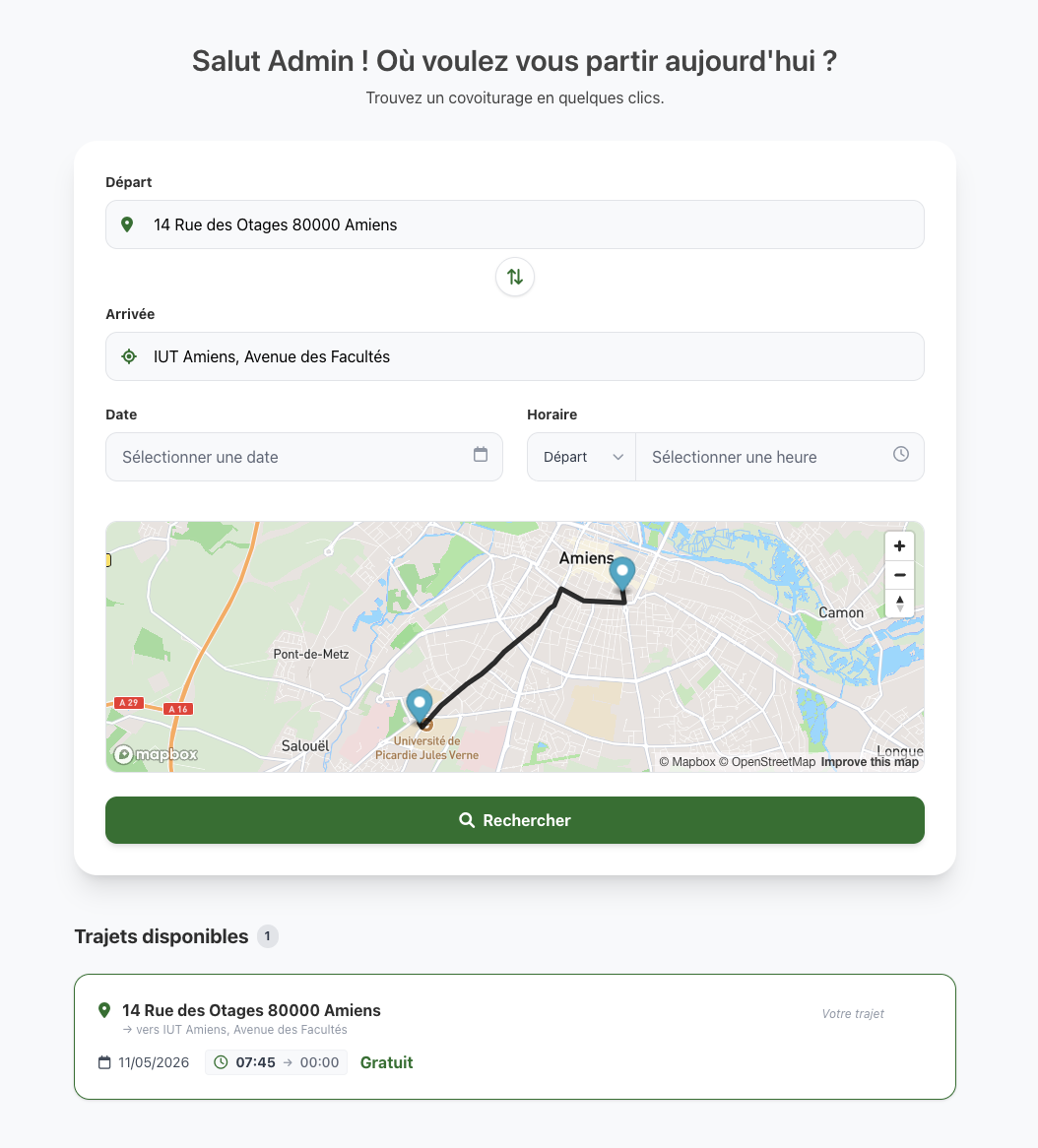 CampusGo : Plateforme de covoiturage